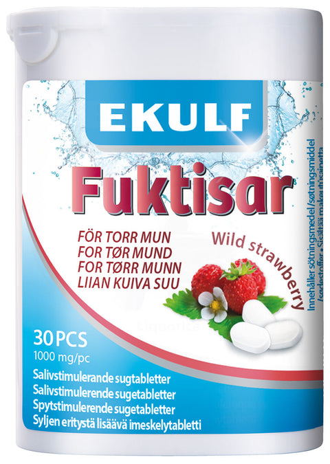 Ekulf Fuktisar sugetabletter jordbær 30 stk, 962121