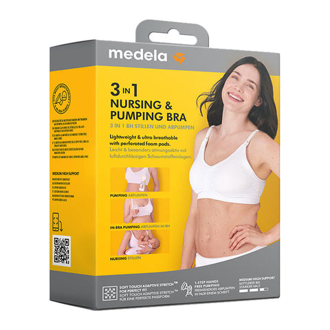 Medela 3-i-1 amme-BH hvit S 1 stk, 976547