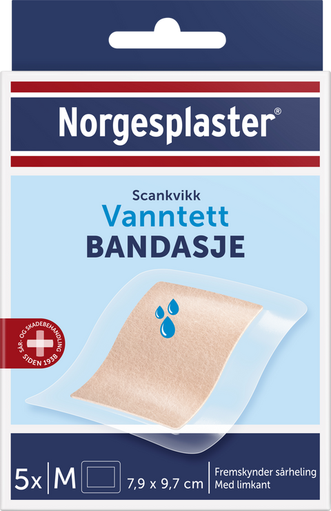 Norgesplaster Scankvikk vanntett bandasje 7,9x9,7cm 5 stk, 937975