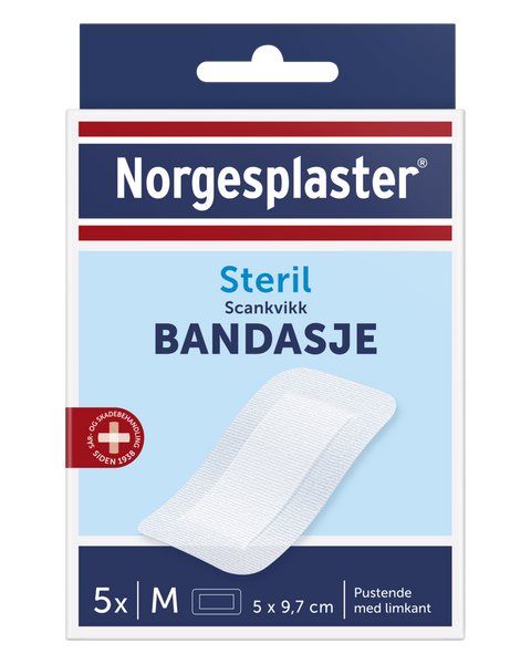 Norgesplaster Scankvikk bandasje hvit 5x9,7 cm 5 stk, 819919