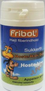 Fribol Junior Hoste/Hals Appelsin drops u/sukker 60 g,  902981