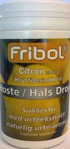 Fribol Hoste/Hals Sitron drops u/sukker 60 g,  903236