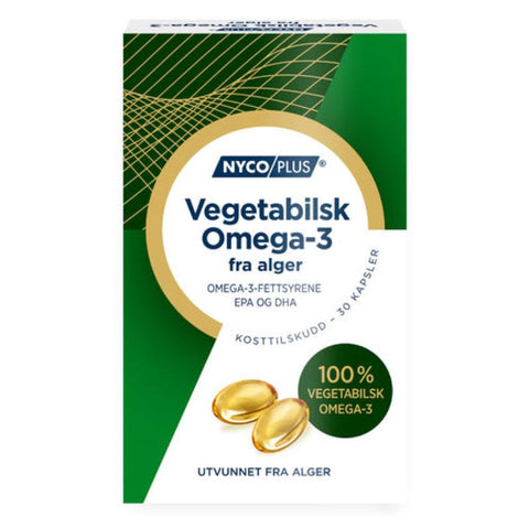 Vegetabilsk Omega-3 fra alger 30 kapsler, 950196