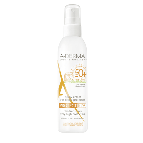A-Derma Protect solspray barn SPF50+ 200 ml， Varenummer: 998640