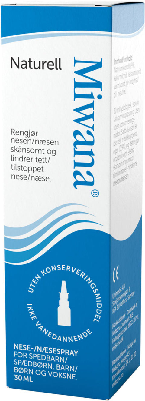 Miwana Nesespray 0,9% Naturell 30 ml,  936742