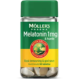 Möller's Pharma Melatonin 1mg og humle 60 tabletter, 943839