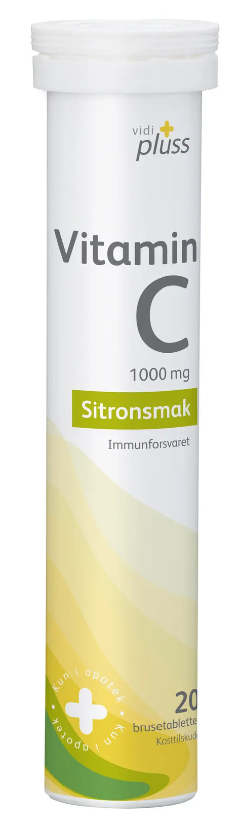 Vidi pluss C-vitamin 1000mg brusetabletter sitronsmak 20 stk, 808736