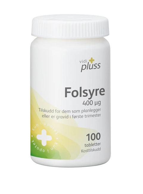 Vidi pluss folsyre 400mcg 100 tabletter, 814075