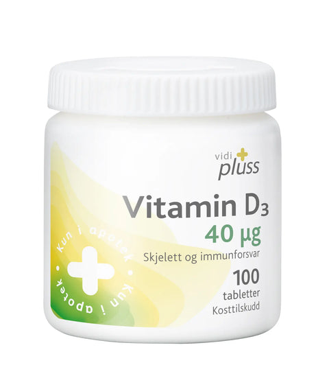 Vidi pluss vitamin D 40mcg 100 tabletter, 809146