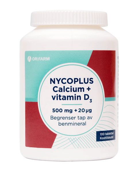 Nycoplus calcium m/D3-vit 100 tabletter, 837181