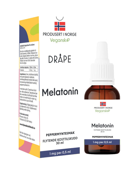 Dråpe vegansk melatonin peppermyntesmak 30 ml, 954954
