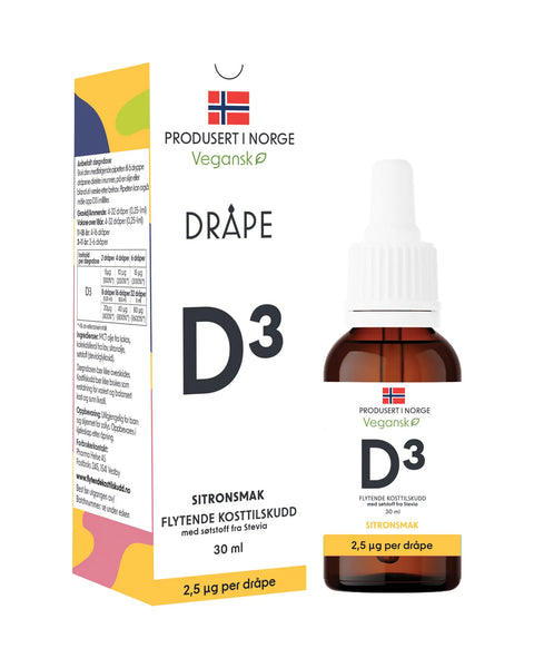 Dråpe vegansk D3 sitron 30 ml, 917050