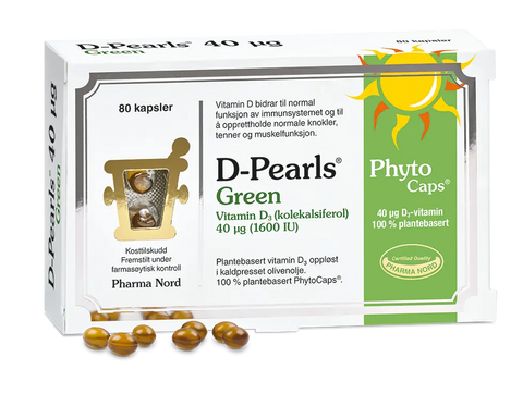 D-pearls Green 40 mcg 80 tabletter, 800362