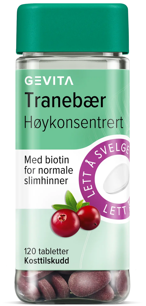 Gevita tranebær høykonsentrert 120 tabletter, 918020