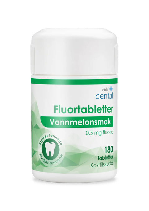 Vidi dental fluortabletter 0,5 mg vannmelonsmak 180 stk, 942287