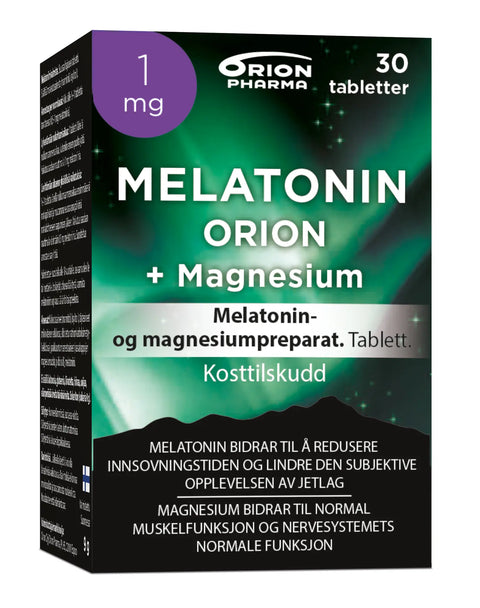 Melatonin Orion 1mg + magnesium 30 tabletter, 809817