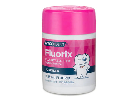 Nycodent Fluorix fluortabletter 0,25mg jordbærsmak 100 stk, 862745