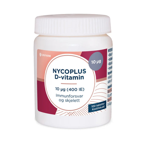 Nycoplus D3-vitamin Tab 10 mikrog 100 tabletter, 901883