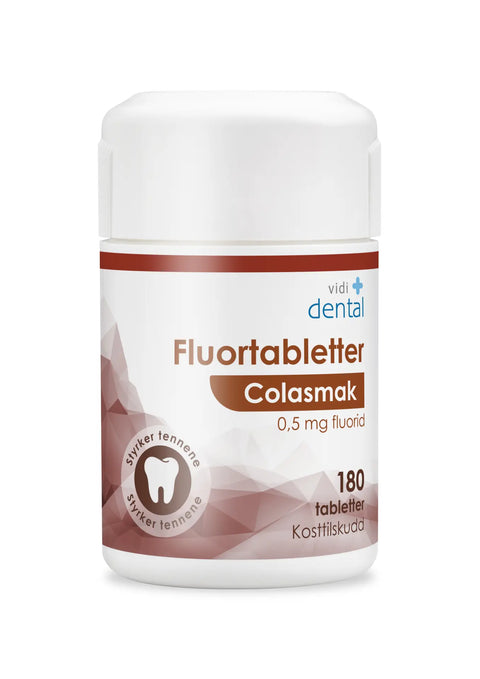 Vidi dental fluortabletter 0,5 mg colasmak 180 stk, 801352