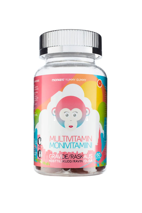 Monkids Multivitamin Gravid blodappelsin 60 stk, 896819