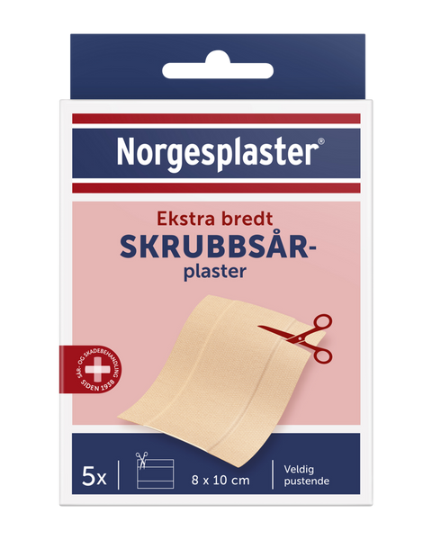 Norgesplaster skrubbsårplaster 8x10cm 5stk, 805036