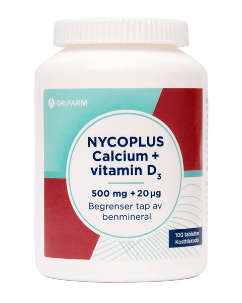 Nycoplus calcium m/D-vitamin Tab 20 mikrog/500 mg, 873720