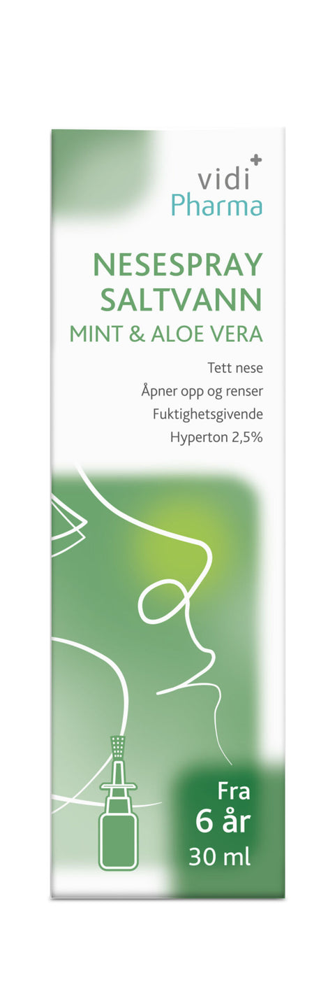 Vidi Pharma nesespray saltvann mint & aloe vera 30 ml,  911169