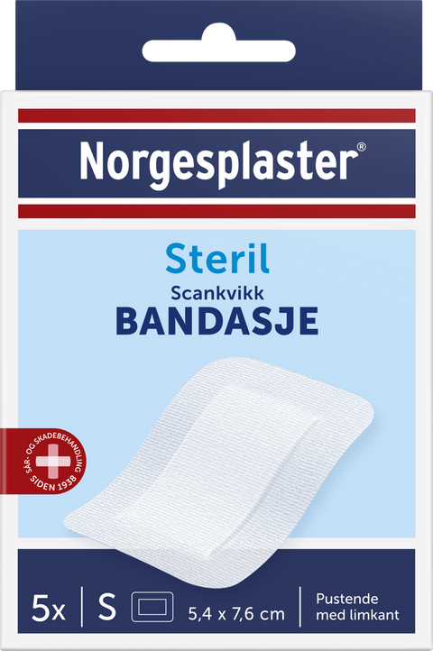 Norgesplaster Scankvikk bandasje hvit 5,4x7,6cm 5 stk, 926384