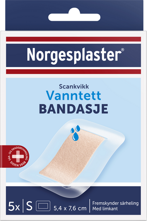 Norgesplaster Scankvikk vanntett bandasje 5,4x7,6cm 5 stk, 933637