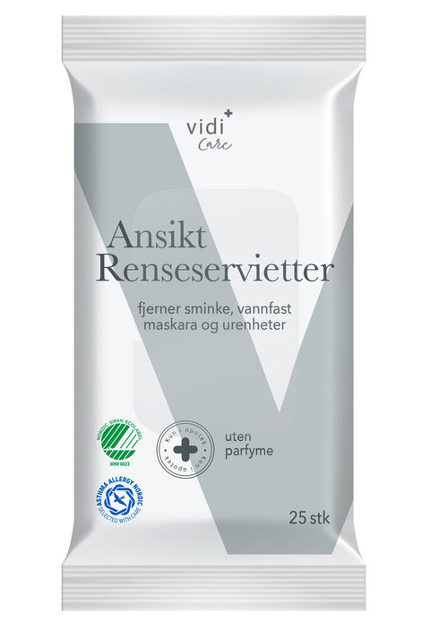Vidi Care ansikt renseservietter 25 stk, 938010