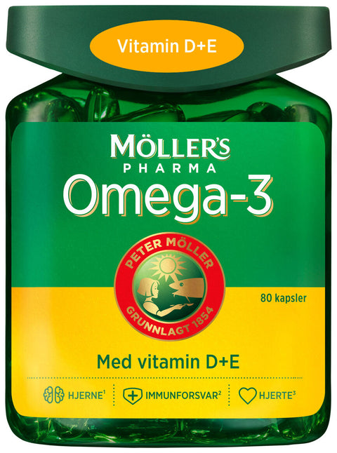 Möller's Pharma Omega-3 med vitamin D+E 80 kapsler,  968673