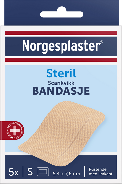 Norgesplaster Scankvikk bandasje beige 5,4x7,6cm 5 stk, 997699
